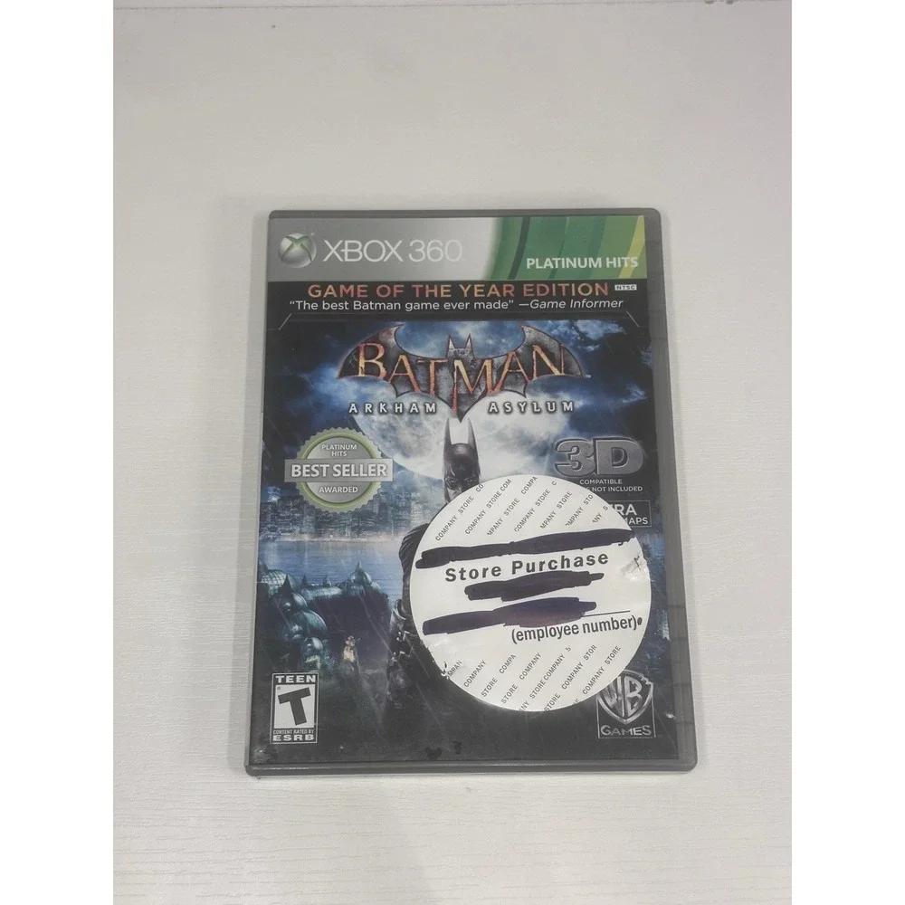 Xbox 360 Batman: Arkham Asylum Game of the Year Edition CIB